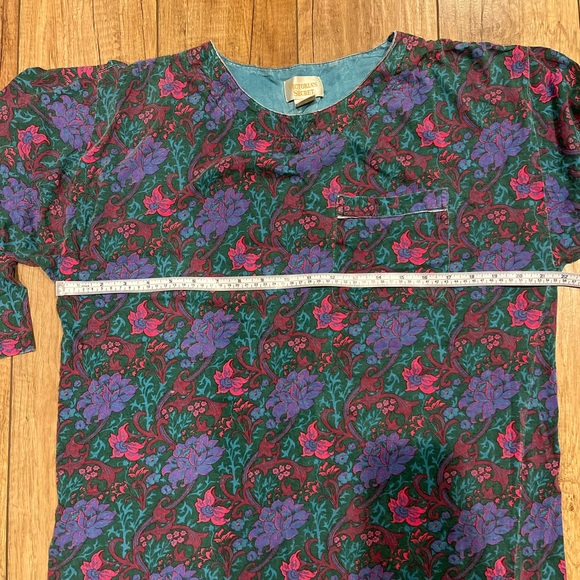 Vintage Gold Label Victoria's Secret Teal and Pink Floral Top - Picture 5 of 6